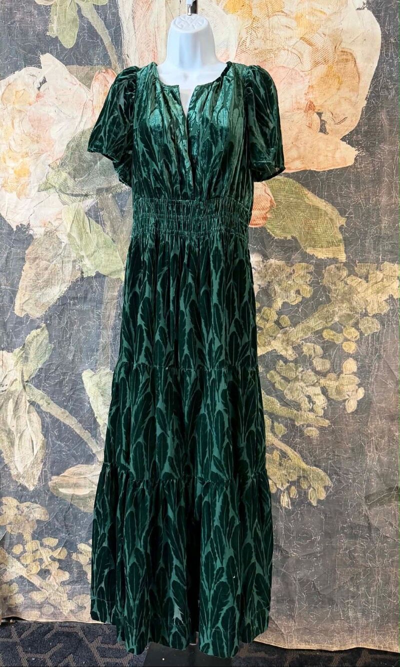 New Anthropologie The Somerset Velvet Maxi Dress Size S - Picture 5 of 10